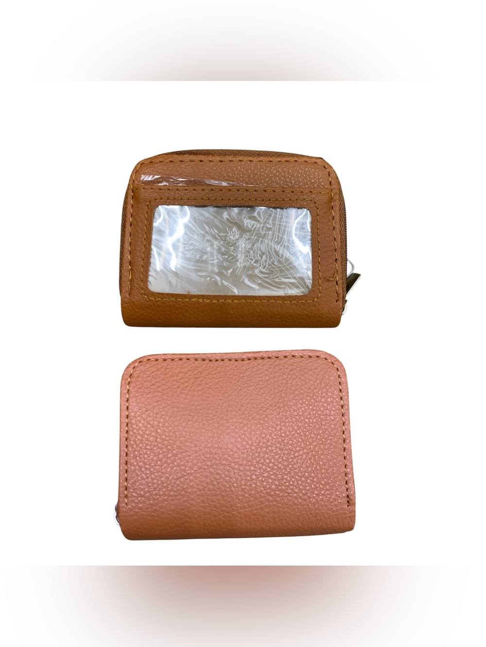 Compact Leather Card Wallet - Tan
